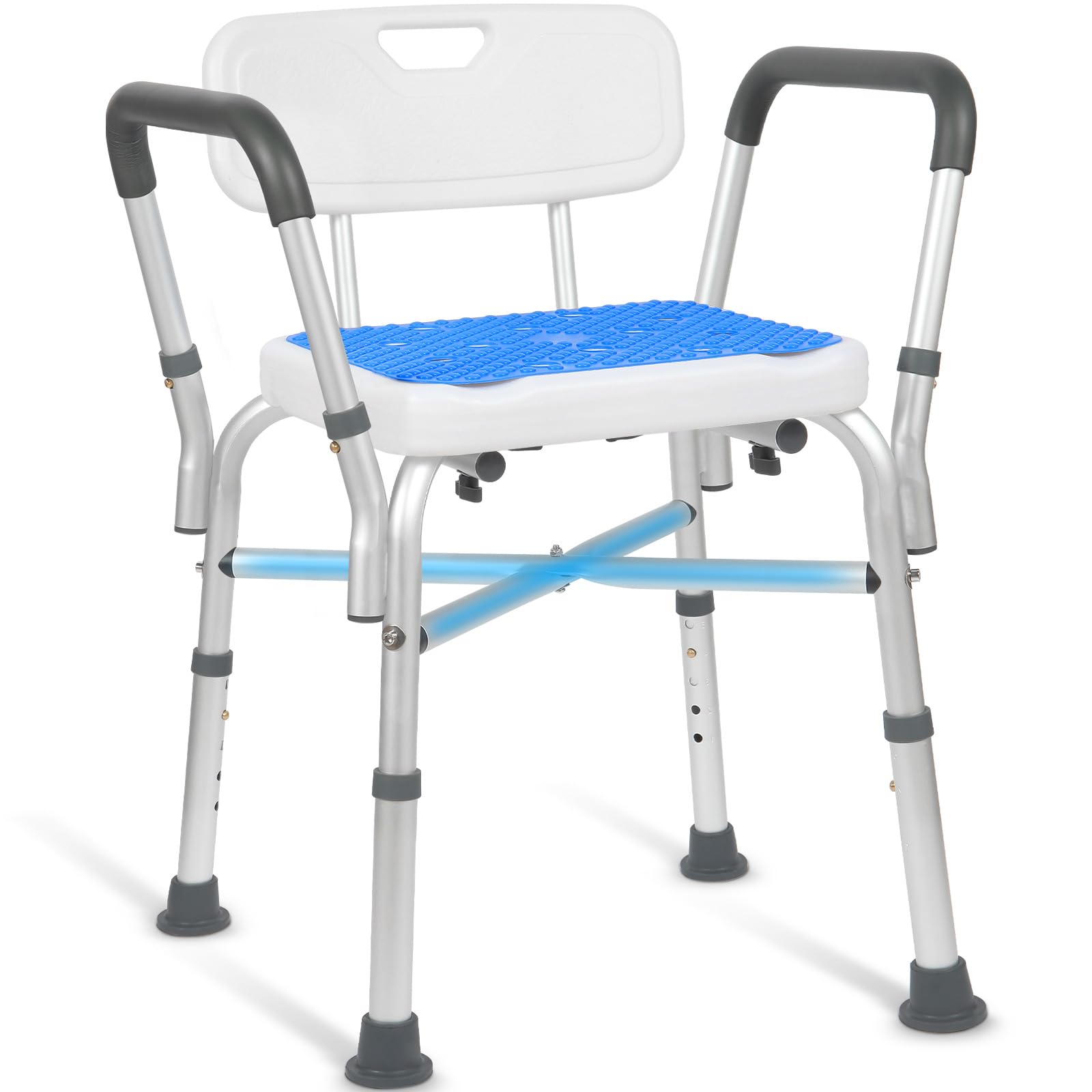 TABEKE Adjustable Shower Chair with Arms